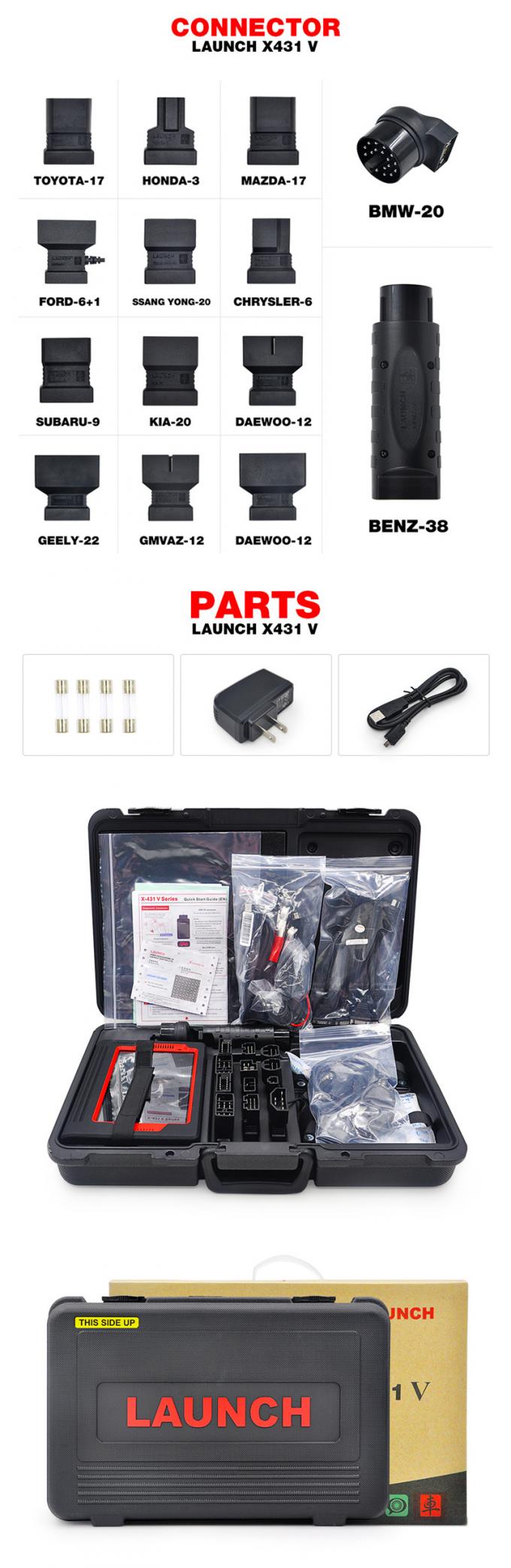 X431 V LANÇAMENTO X431 V de 8 POLEGADAS ferramenta diagnóstica do carro de 8 POLEGADAS para o automóvel completo Scanne do sistema X-431 V/Pro do ECU do gasoline&diesel 12V
