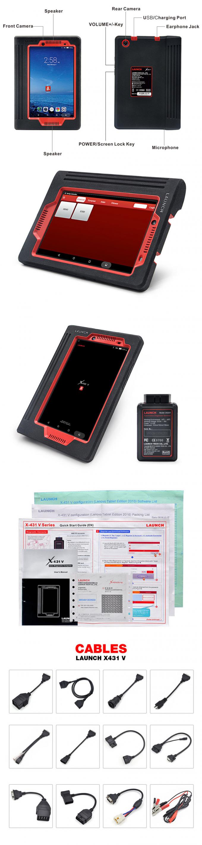 X431 V o LANÇAMENTO global X431 V 8 de uma versão de 8 polegadas avançam o varredor diagnóstico x-431 V Bluetooth/Wi do sistema completo global do ECU da versão