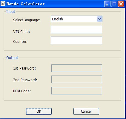 calculadora do código do pcm do immo dos hds de Honda