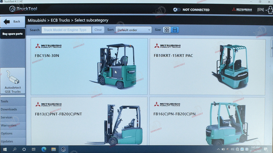 Trucktool 4.1.1.42 Auto Forklift Diagnostic Software For Mitsubishi With Cf53 Laptop Crown Adapter + Cables