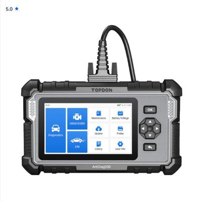TOPDON ArtiDiag 500 5" Scan Tool - PCM/TCM/ABS/SRS 4 Systems and 6 Reset Functions Lifetime Updates AutoVIN Technology Graphic Live Data Stream