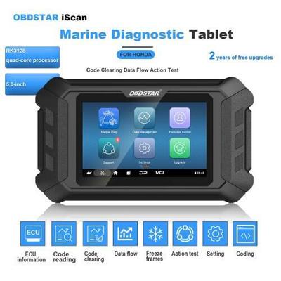 OBDSTAR iScan for HONDA Marine Diagnostic Tablet Code Reading Code Clearing Data Flow Action Test for 2004 -2022 Jet Skil Outboard Model
