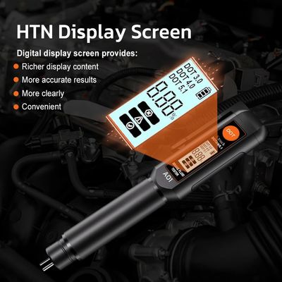 Digital Brake Fluid Tester with 155mm*30mm*25mm Size 38.5g Weight and 0~50°C Usage Environment for DOT3/DOT4/DOT5.1 Brake Oil