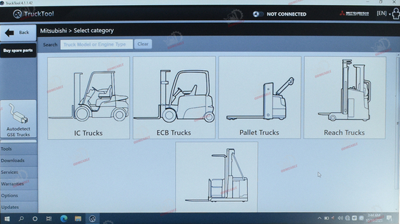 Trucktool 4.1.1.42 Auto Forklift Diagnostic Software For Mitsubishi With Cf53 Laptop Crown Adapter + Cables