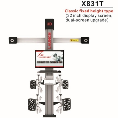PLATAFORMA DE ELEVAÇÃO E POSICIONAMENTO DE CARROS 3D DE QUATRO COLUNAS DE ALTURA FIXA CLÁSSICA LAUNCH X831T - Versão atualizada com tela dupla de 32 polegadas