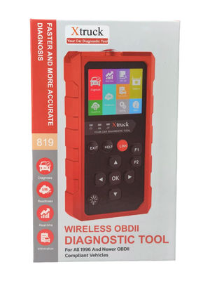 Xtruck 819 OBD2 Scanner Ferramenta de diagnóstico automotivo com 9 protocolos principais Suporte a tela IPS de 2,8 polegadas e conector OBDII de 16 pinos