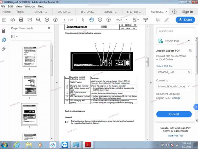 F110 comprimido com For Judit Incado Box Jungheinrich 4 Ferramenta de diagnóstico de empilhadeira com 4.37 Software Parts Catalog Judit ET EN Ferramentas de diagnóstico 32