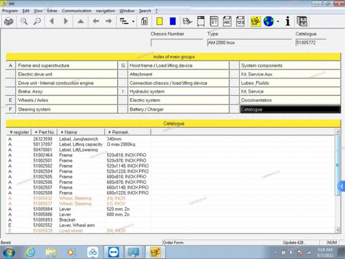F110 comprimido com For Judit Incado Box Jungheinrich 4 Ferramenta de diagnóstico de empilhadeira com 4.37 Software Parts Catalog Judit ET EN Ferramentas de diagnóstico 34